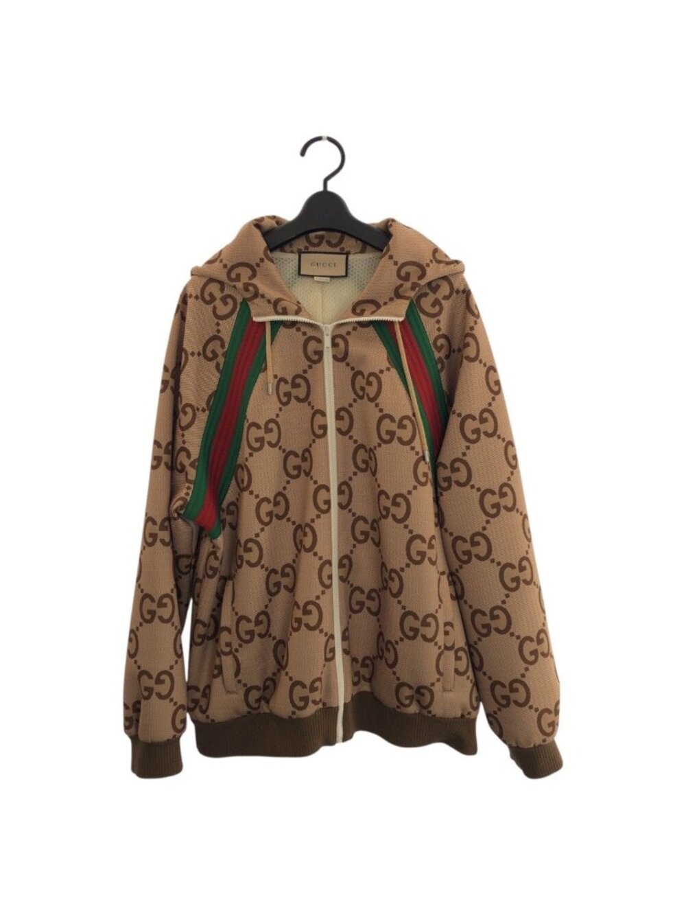 Gucci Sherry Line Jumbo GG Beige Brown Polyester Jacket Truck L